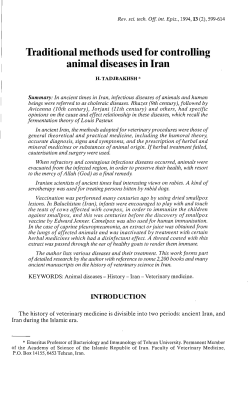 Traditional methods used for controlling animal diseases in Iran