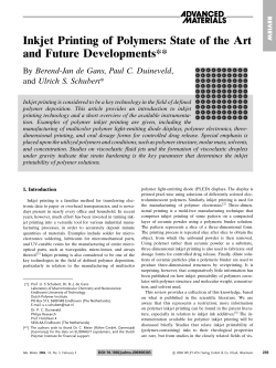 Inkjet Printing of Polymers: State of the Art and Future