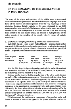 ON THE REMAKING OF THE MIDDLE VOICE IN INDO