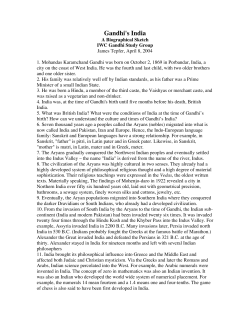 Gandhi`s India - Institute of World Culture