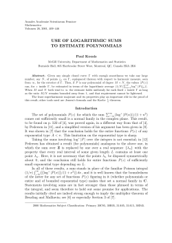use of logarithmic sums to estimate polynomials