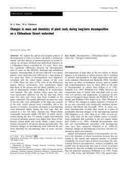 Changes in mass and chemistry of plant roots during long