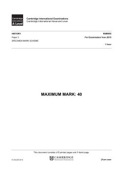 2015 Specimen Paper 3 Mark Scheme