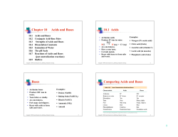 Chapter 10 Acids and Bases 10.1 Acids Bases Comparing Acids