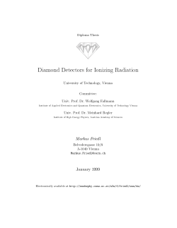 Diamond Detectors for Ionizing Radiation