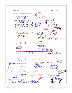 Math 73 Review Test I 1. Solve for the indicated variable. (a) px + mn