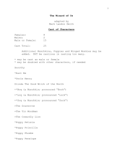 The Wizard of Oz adapted by Mark Landon Smith Cast of Characters