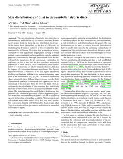 ASTRONOMY AND ASTROPHYSICS Size distributions of dust in