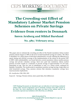 The Crowding-out Effect of Mandatory Labour Market Pension