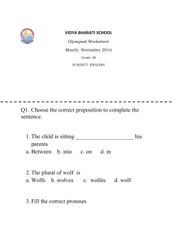 Q1. Choose the correct preposition to complete the sentence. 1. The