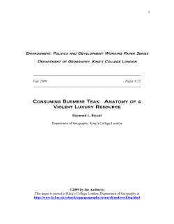 Consuming Burmese Teak - King`s College London