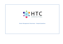 Senior Management Interviews &ndash; Sample Questions - htc