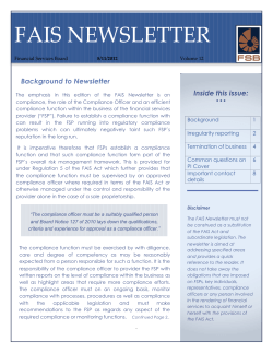 Newsletter Volume 12 - Financial Services Board
