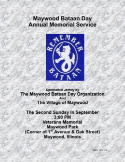 Maywood Bataan Day Annual Memorial Service Sponsored Jointly