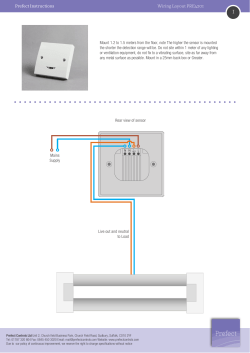 Prefect Instructions Mount 1.2 to 1.5 meters from the floor, note The