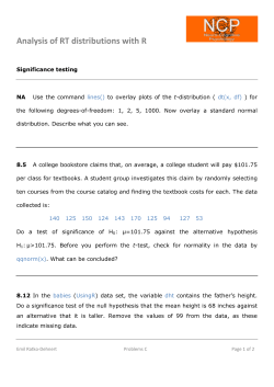Analysis of RT distributions with R