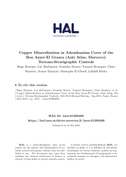Copper Mineralization in Adoudounian Cover of the Bou - HAL-Insu