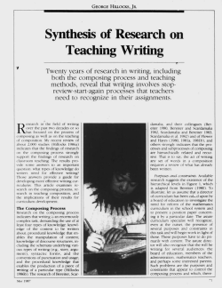 Synthesis of Research on Teaching Writing