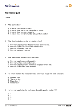 Fractions quiz
