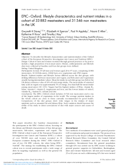 EPIC&Acirc;&OElig;Oxford: lifestyle characteristics and nutrient intakes in a