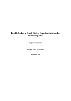 Food inflation in South Africa - Economic Research Southern Africa