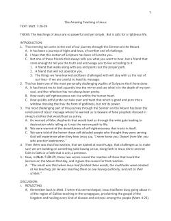 The Amazing Teaching of Jesus