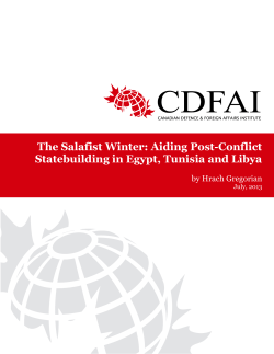 The Salafist Winter: Aiding Post-Conflict Statebuilding in Egypt