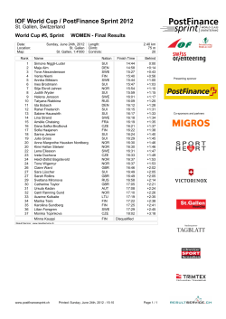 IOF World Cup / PostFinance Sprint 2012