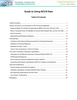 Guide to Using NCCS Data - NCCS Web Tools