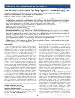 Free Recall of Word Lists under Total Sleep Deprivation and after