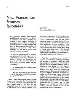 New France: Les femmes favorisees