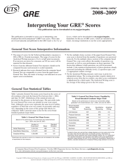 Interpreting GRE scores 0809