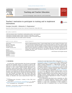 Teachers` motivation to participate in training and to implement
