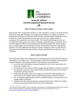 organic farming and lake pollution