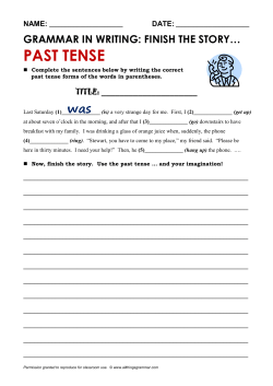 PAST TENSE - All Things Grammar