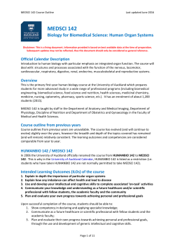 medsci 142 - Faculty of Medical and Health Sciences