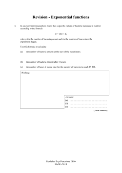 Revision Exp functions IB10