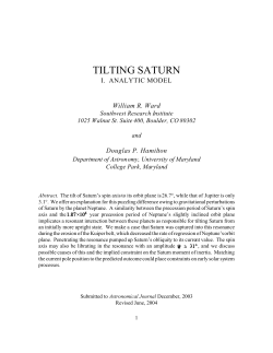 tilting saturn - UMd Astronomy