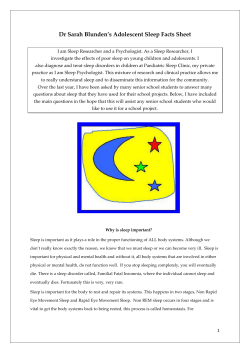Adolescents Sleep Facts Sheet