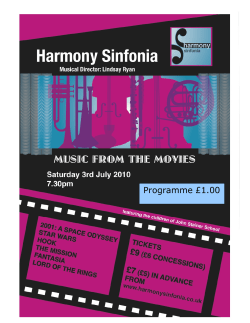 Programme - Harmony Sinfonia
