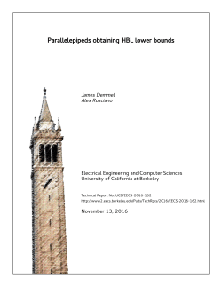 Parallelepipeds obtaining HBL lower bounds - EECS