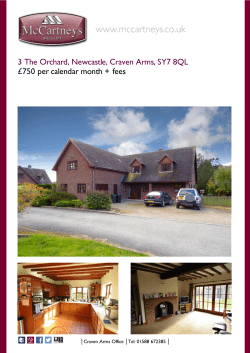 3 The Orchard, Newcastle, Craven Arms, SY7 8QL &pound;750 per