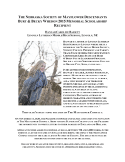 THE NEBRASKA SOCIETY OF MAYFLOWER DESCENDANTS