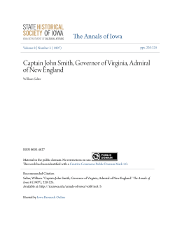 Captain John Smith, Governor of Virginia, Admiral of New England