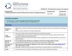 QA-PROC-01 - CCC Reporting Procedures and Categories