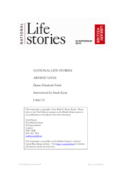 Elisabeth Frink interviewed by Sarah Kent - British Library