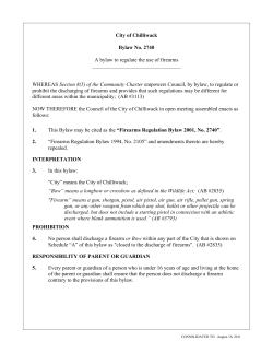 Firearms Regulation Bylaw 2740