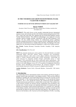 IS THE TOURISM-LED GROWTH HYPOTHESIS (TLGH) VALID FOR