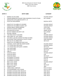Line-up - Houston St. Patrick`s Parade Commission
