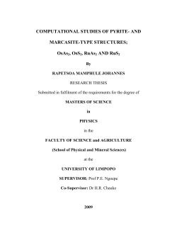 COMPUTATIONAL STUDIES OF PYRITE- AND MARCASITE